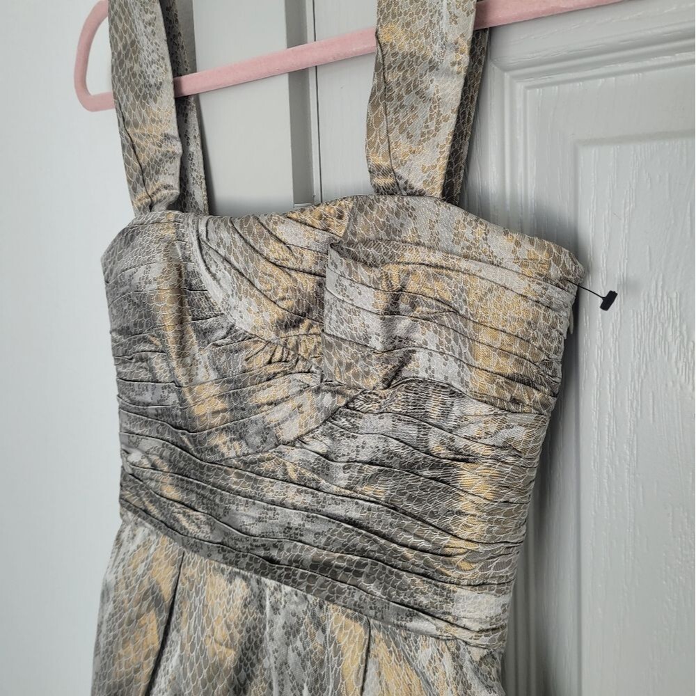 Diane von Furstenberg Gold & Silver Metallic Mini Jacquard Dress Pockets 0